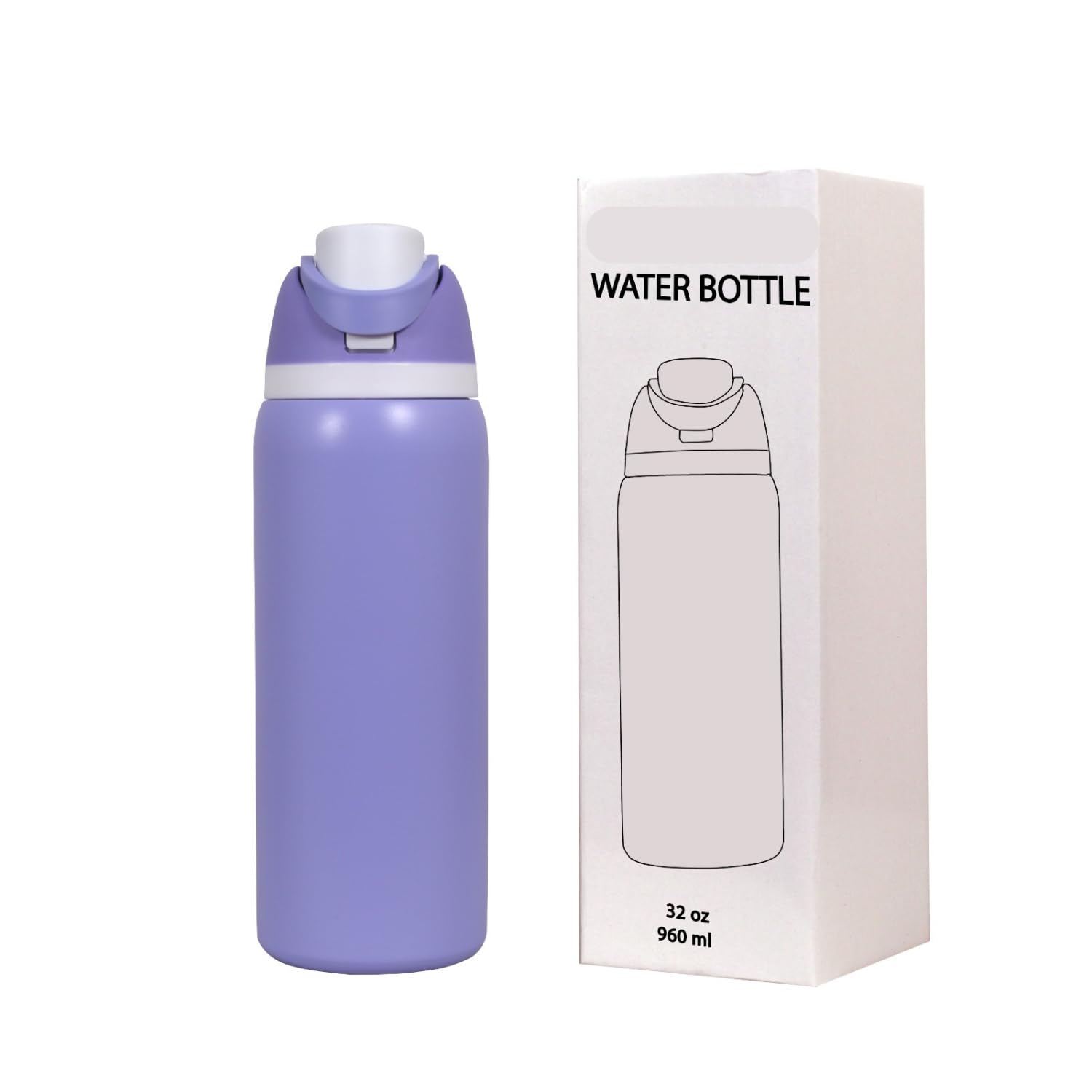 Stainless Steel Water Bottle 32 Oz With Flip Lid And Carry Loop (UltraViolet, 960 Ml)