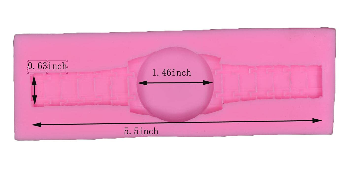 Watch Mold Man Wrist Watch Silicone Mold For Sugarcraft Cake Decorating, Cupcake Topper, Epoxy Resin, Polymer Clay,Soap