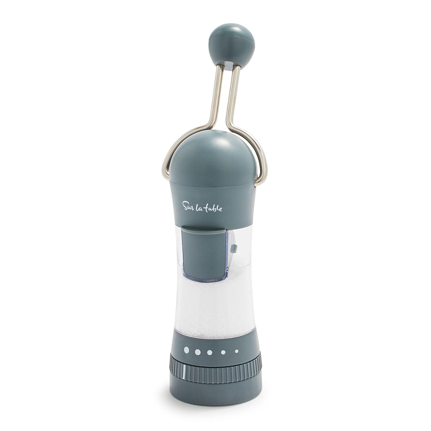 Sur La Table Spice Ratchet Mill Grinder with 5 Coarse settings, Grey