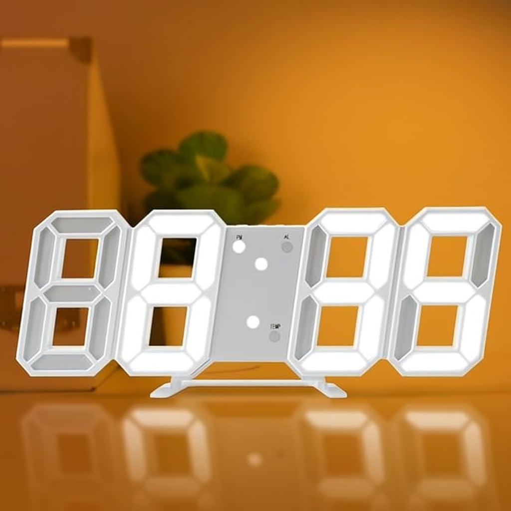Dangfly Digital Led Clock Acryalic 3D Led Digital Wall Clock Digital Clock Wall Hanging,Auto-Adjustable Brightness,At Night12/24