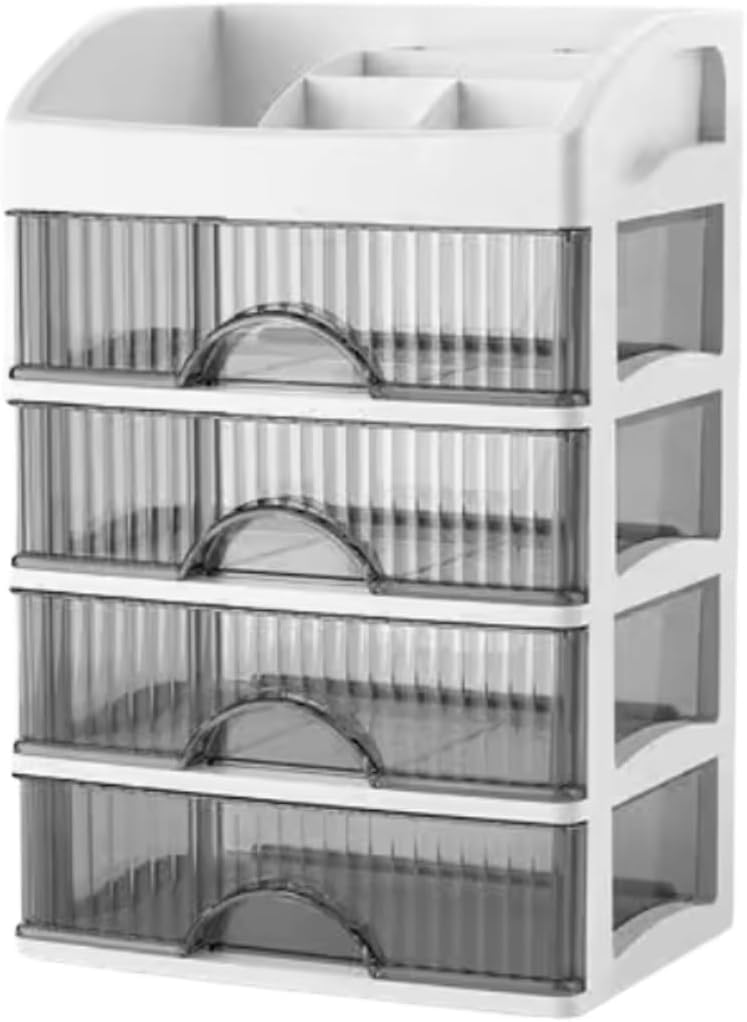 Alokik Enterprise Multifunctional 5 Layer,4 Drawer Makeup Organizer Box, Plastic Makeup Storage Box, Large Capacity Lipstick Hol