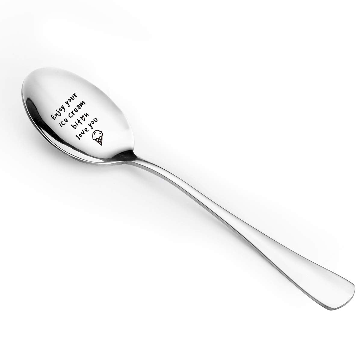 Aakihi Funny Ice Cream Spoon Engraved Stainless Steel For Best Friends Women Friends Ice Cream Spoon For Ice Cream Lover Besties
