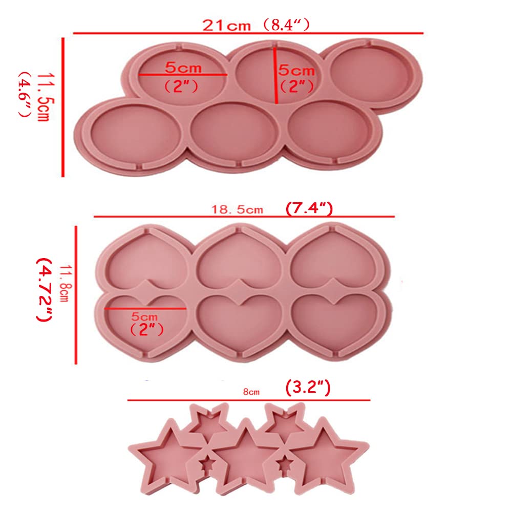 Elane 3 Pcs Lollipop Molds Silicone Candy Molds With 100 Pcs Lollipop Stick,Silicone Chocolate Molds