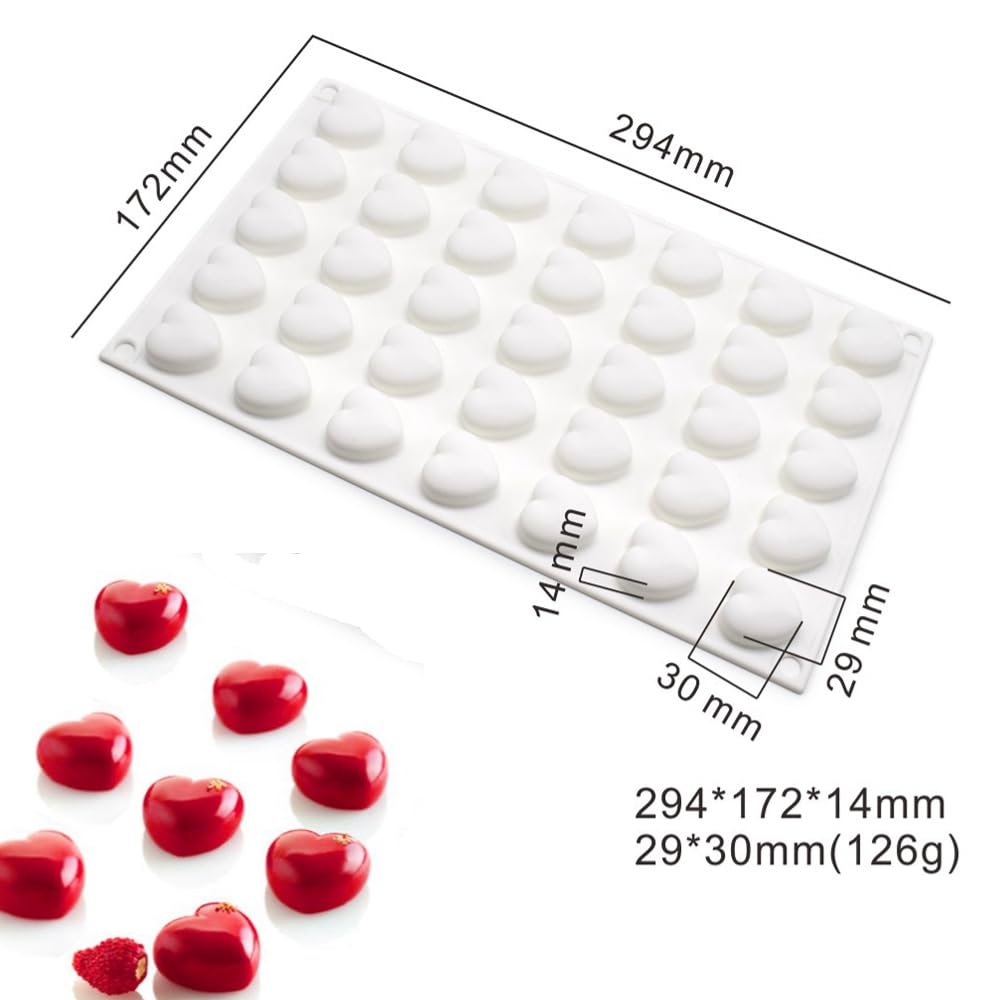 Mini 35 Holes Heart Shape Silicone Mold For Candy Chocolate Cake Mould Baking Diy Ice Tray Food Safe Kitchen Accessiories (Lover