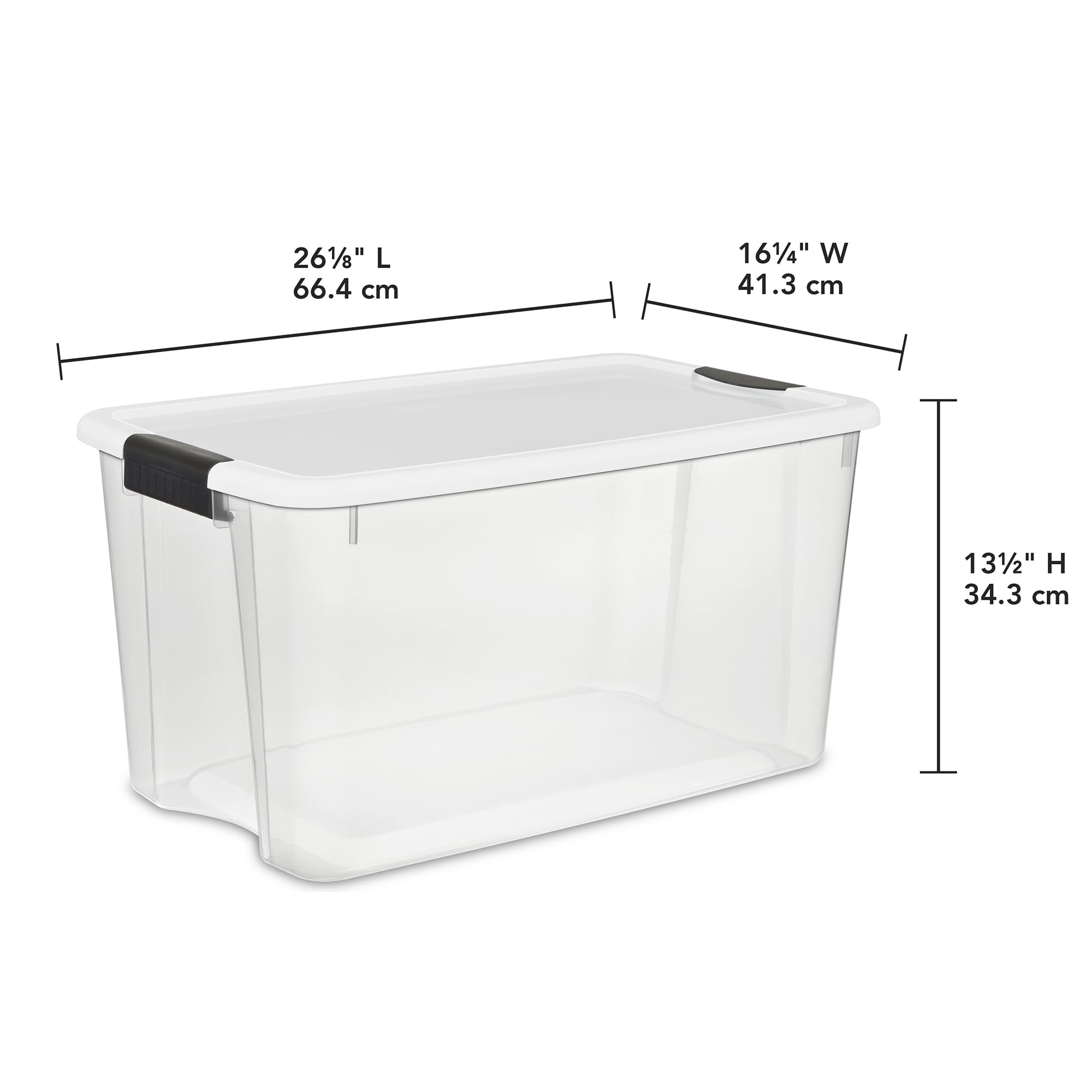 Sterilite 70 Quart Ultra Latch Box, Stackable Storage Bin With Lid, Plastic Container With Heavy Duty Latches To Organize, Clear