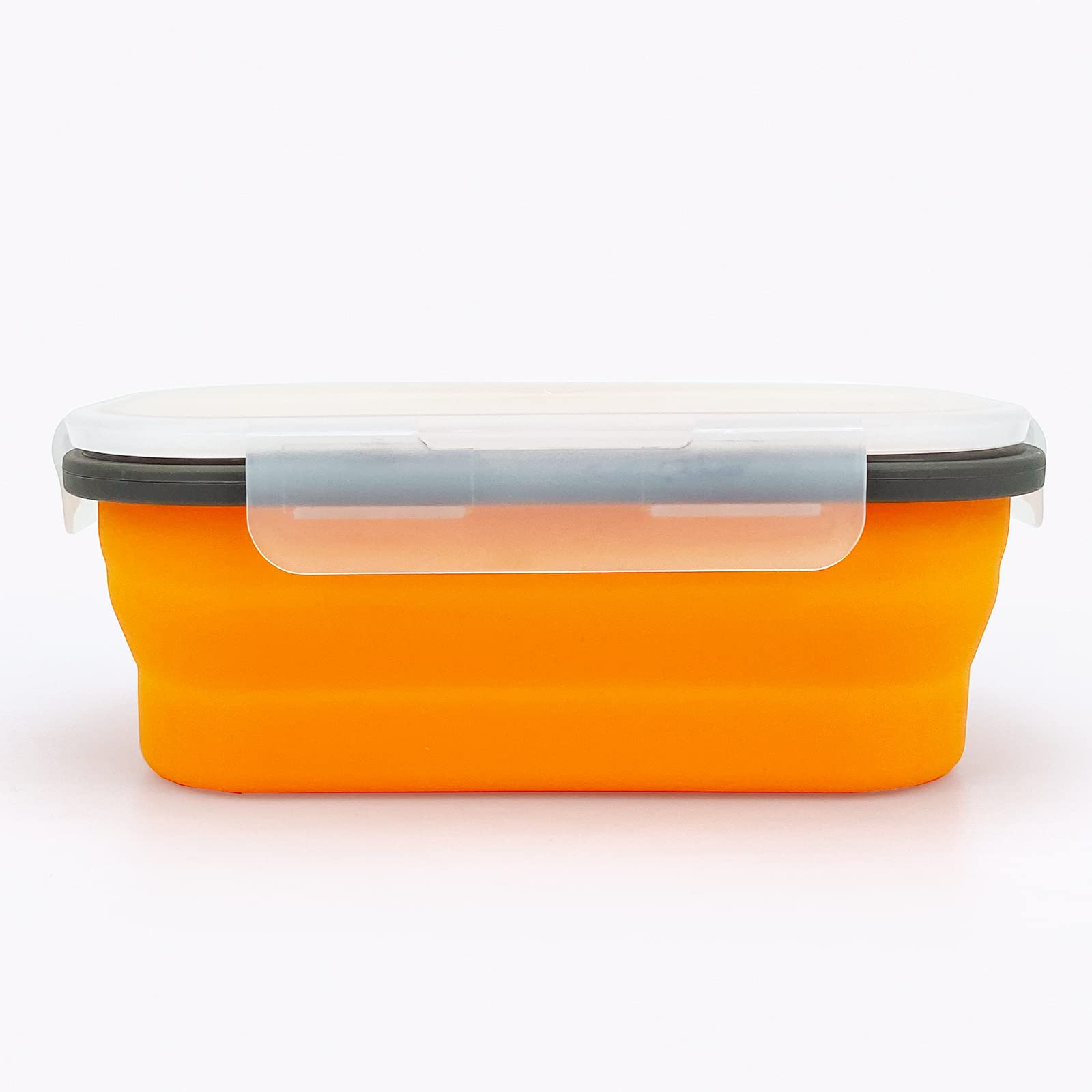 Silicone Lunch Container Bento Box, Collapsible Food Storage Containers With Airtight Lids And 2In1 Fork, Reusable Food Containe