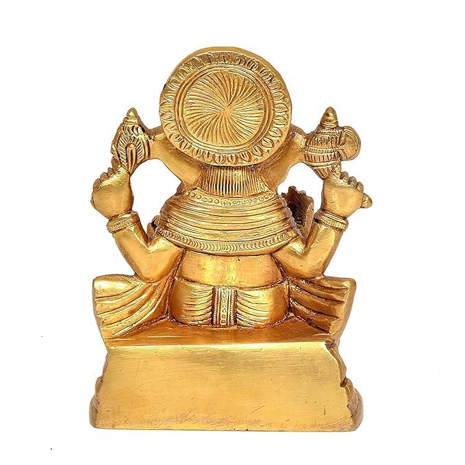 Tapas Homes Brass Ganesha Idol Mangalkari Sitting Ganesh Bhagwan Statue God Ganpati Murti For Home Entrance Pooja Dcor Good Luck