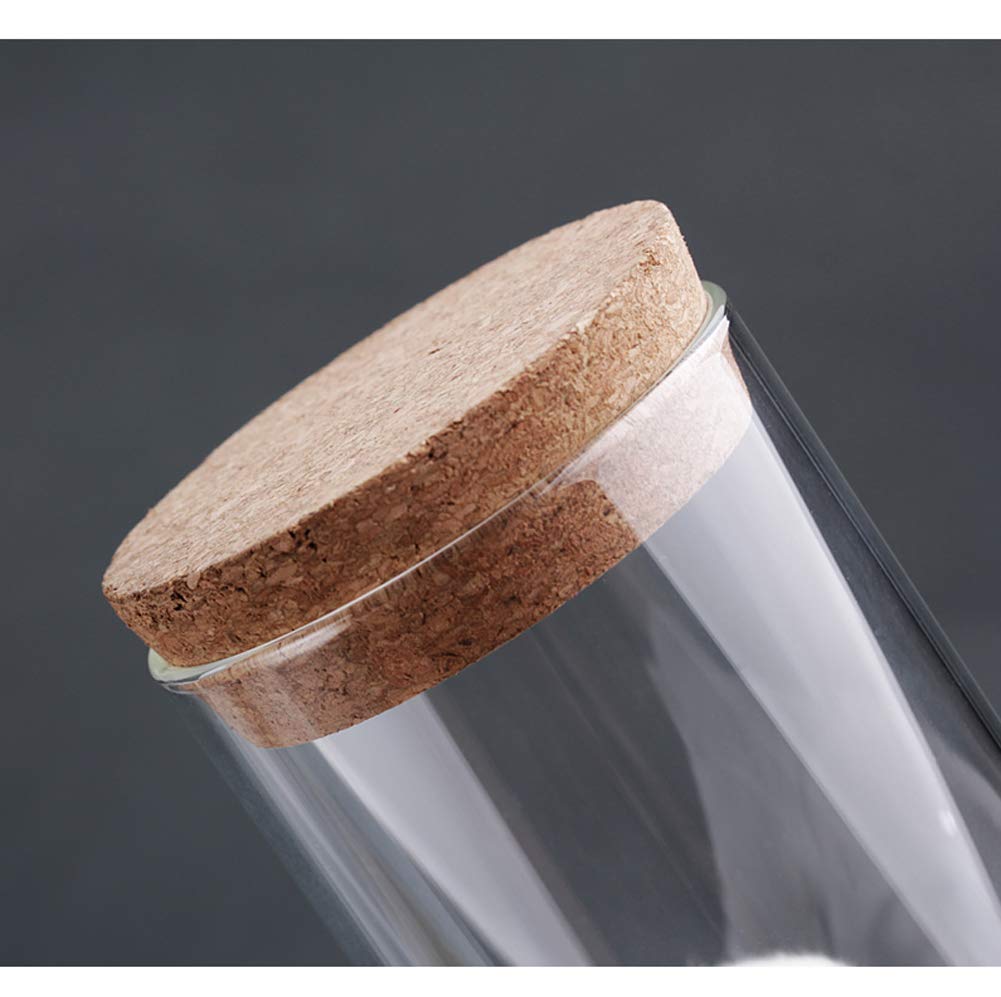 Bamboopack 2 Pcs 300Ml 10Oz Clear Glass Food Storage Containers Jar Canister With Cork Lid Ideal For Storage Candy Snacks Rice D