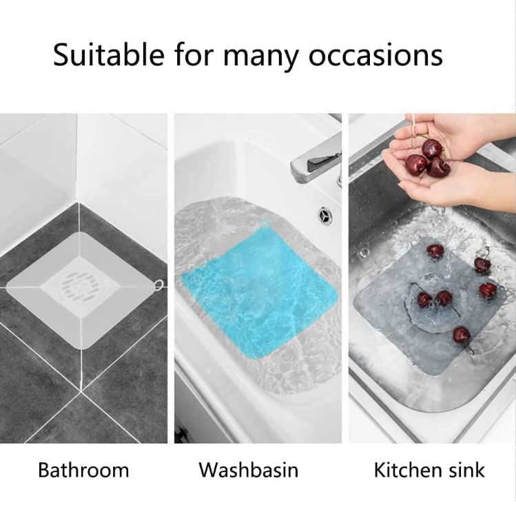 2 Pieces 8 X 8 Inch Silicone Tub Stopper Floor Drain Cover Sewer Anti-Odor Mat Deodorizing Drain Plugs For Kitchen, Bathroom And