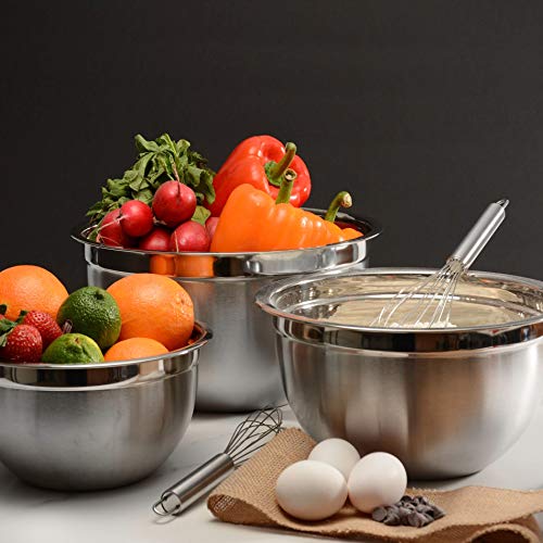 Ybmhome Ybm Home Stainless Steel Mixing Bowl - Premium Polished Mirror Nesting Metal Bowl For Cooking And Serving, Stackable For