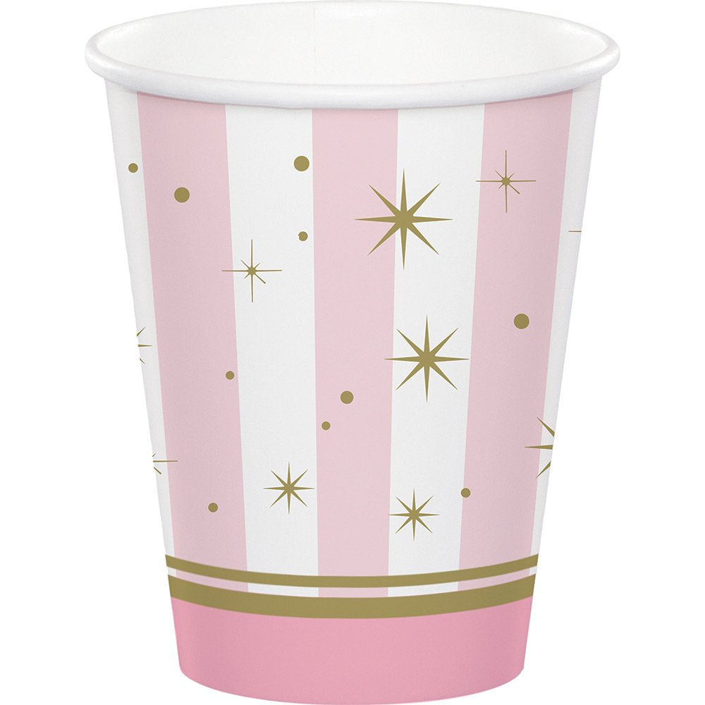 Creative Converting Twinkle Toes Ballerina Paper Party Cups, 9 Oz, Pink