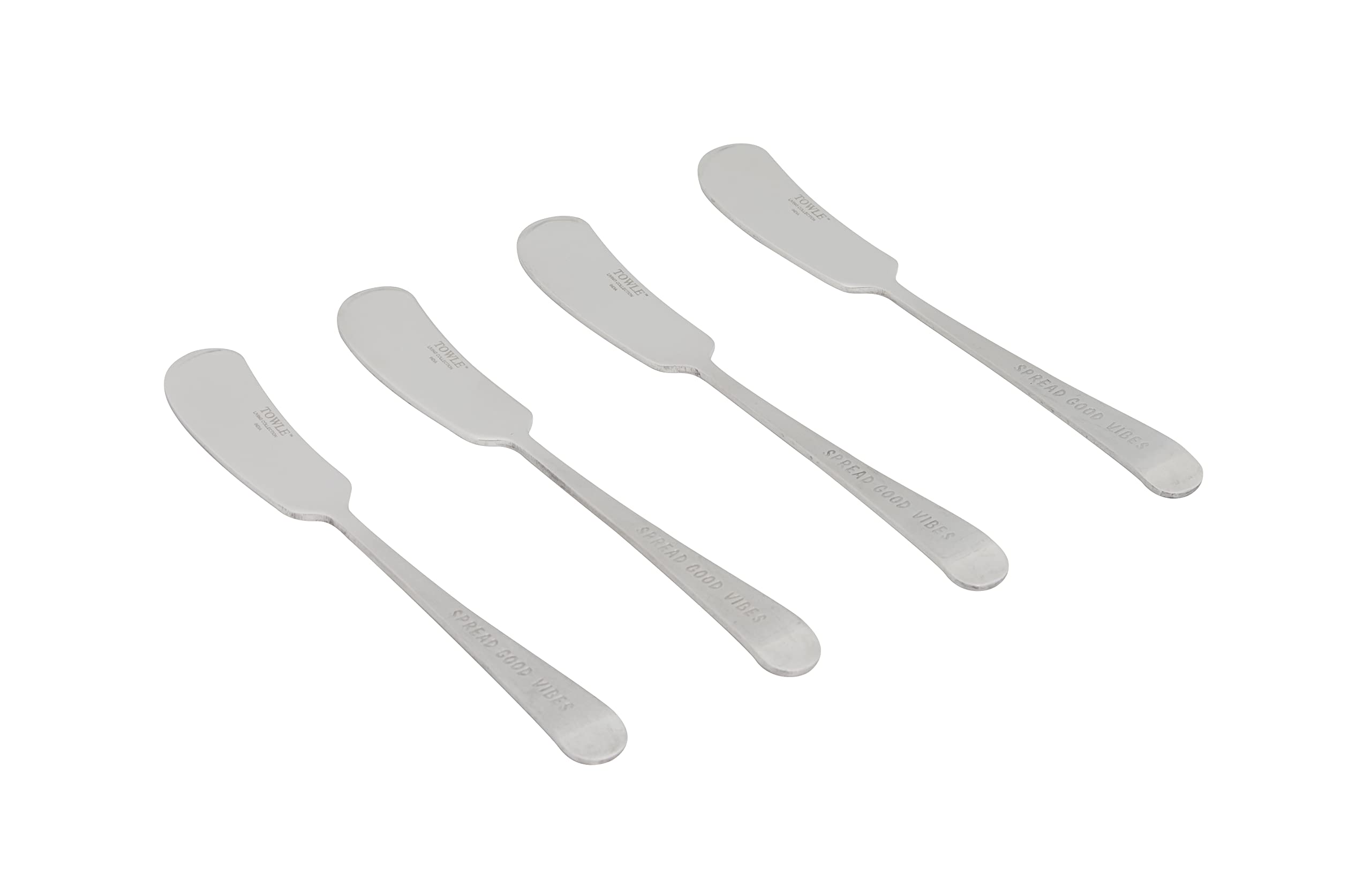 Towle Living Expressions Cheese Spreader S, Set Of 4 , Stainless Steel -