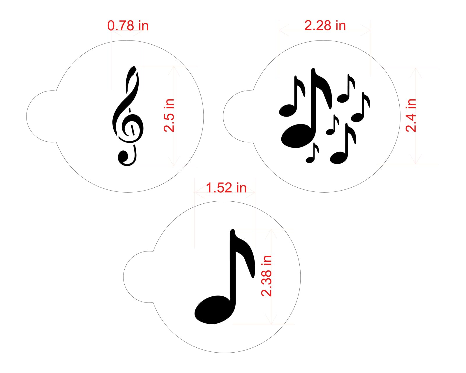 Designer Stencils Musical Cookies Stencil, Beige/Semi-Transparent