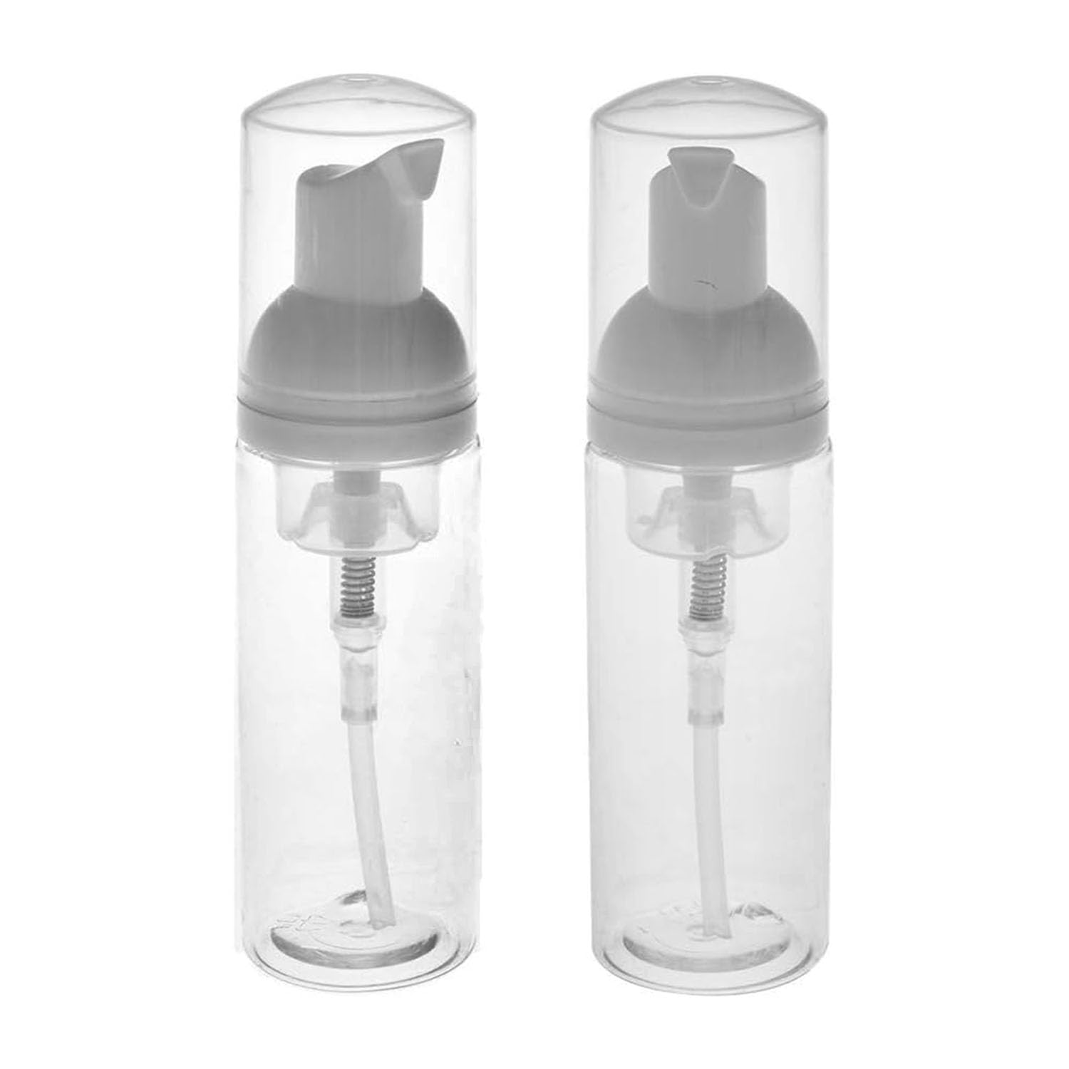 Raynag 2 Pack Foam Pump Bottles Foamer Bottle Mini Travel Size Soap Dispenser Mini Clear Bottles Plastic Pump Bottle, 50 Ml/1.7