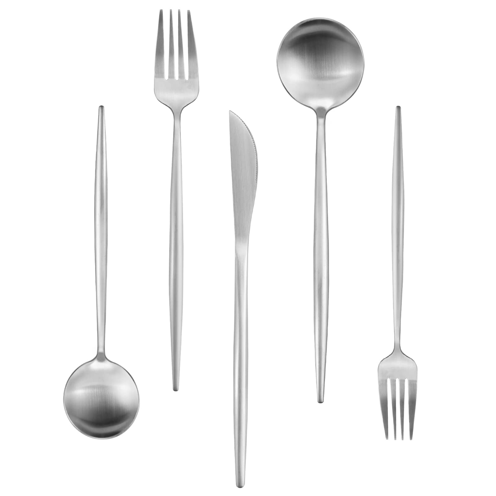 Silverware Set For 8, Ibiilii Jeff 40-Piece Flatware Set,Stainless Steel Kitchen Utensil Set, Tableware Cutlery Set, Service For
