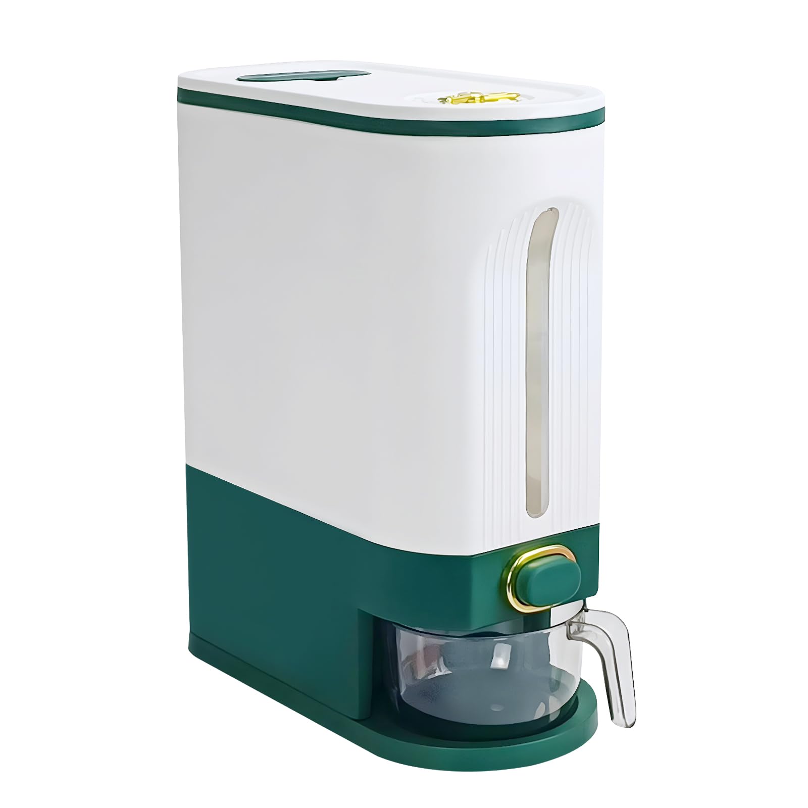 25 Lbs Rice Dispenser,OneTouch Rice Storage with Measuring Cup and Lids