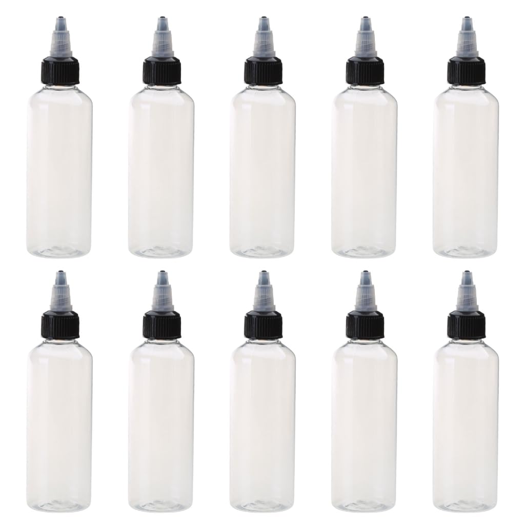 ECVGHD 10pcs Plastic Squeeze Bottles Square Bottles for Essential Oils and Fragrances