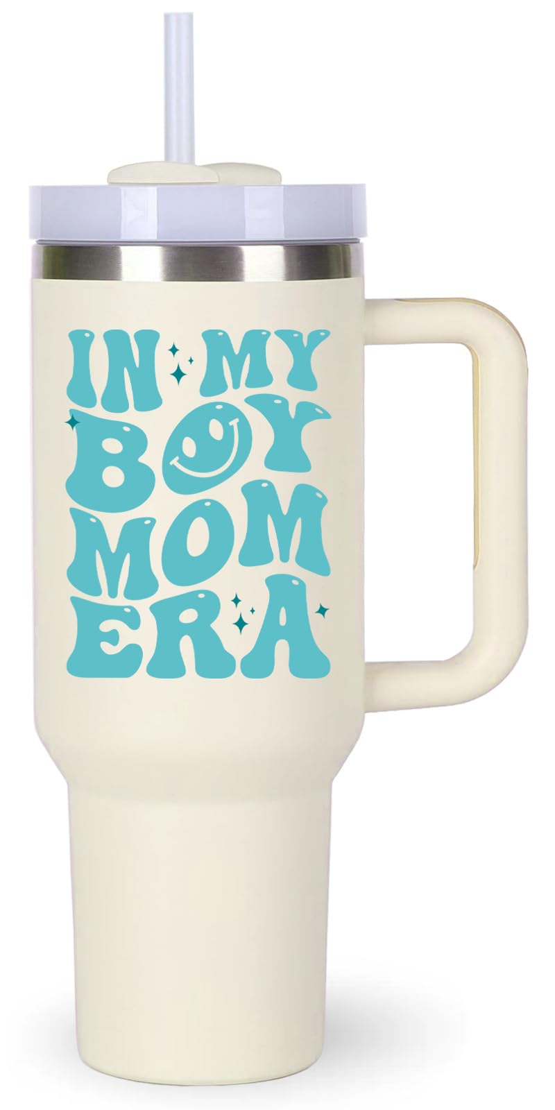 Boy Mom Cup Tumblers Gifts.40oz In My Boy Mom Era Tumbler with Handle.40oz Birthday Christmas Mothers Day Gifts for boy mom.