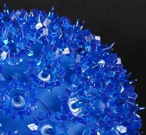 Novelty Lights 7.5in 100 Light Starlight Sphere, Blue, Large Ornament Ball Light, 5ft Hanging Cord with S Hook, 12ft Power Cord
