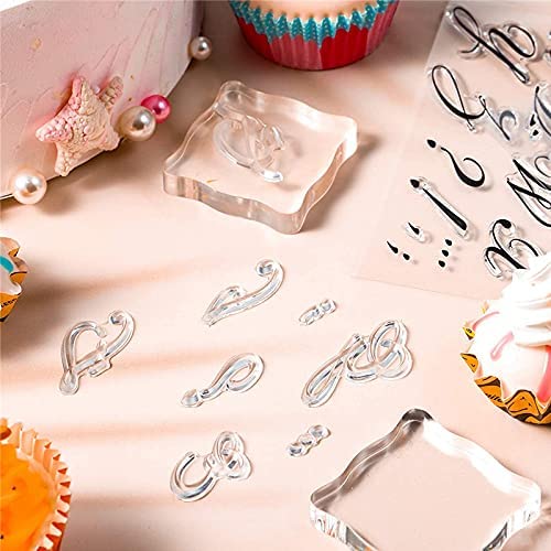 Alphabet Cake Stamp Tools Cookie Stamp Set Alphabet Numbers Fondant Cake Mold (9 Pieces)