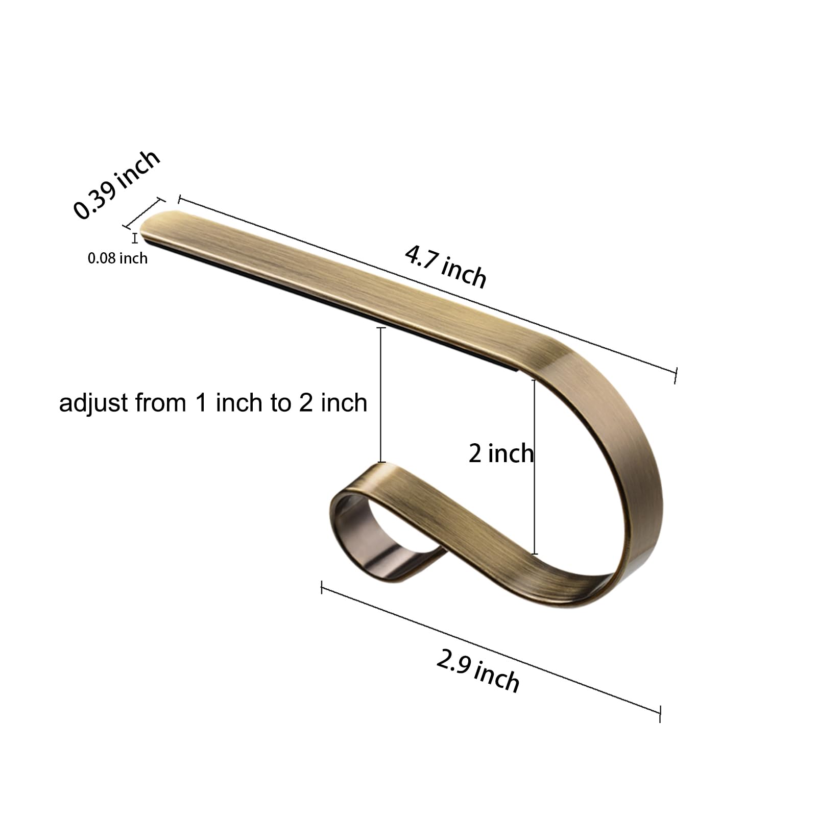 6 Pcs Christmas Stocking Holders Metal Mantel Stocking Hangers Adjustable Hanging Grip Stockings Clip Set (6, Antique Brass)