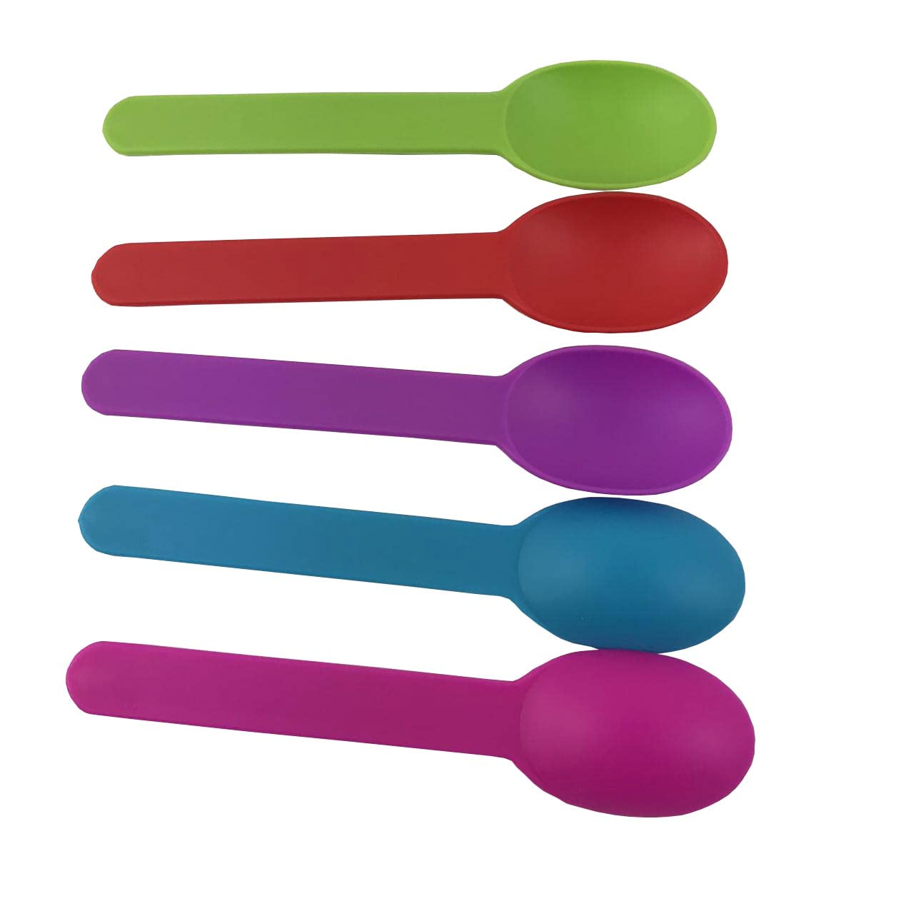 Mmvolesy Disposable Mixed Color Assorted Heavy Widehandle Plastic Spoons Frozen Yogurt Spoon,Ice Cream Spoons,Frozen Dessert Spo