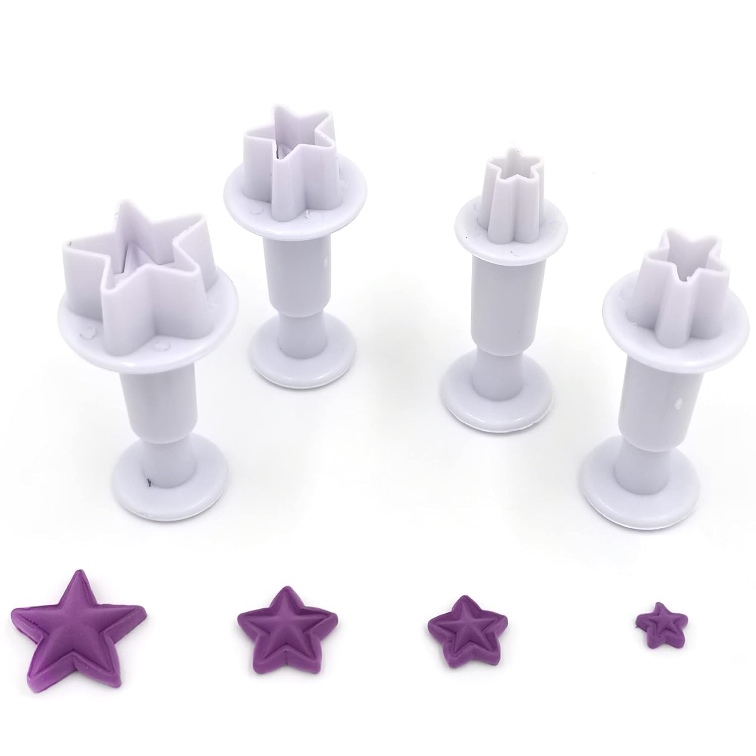 Skytail 4pc Star Shape Plunger Cutter Set Dough Cutter Cookie Stamps Chocolate Fondant Sugarcraft Gumpaste Cake Decoration Cupca