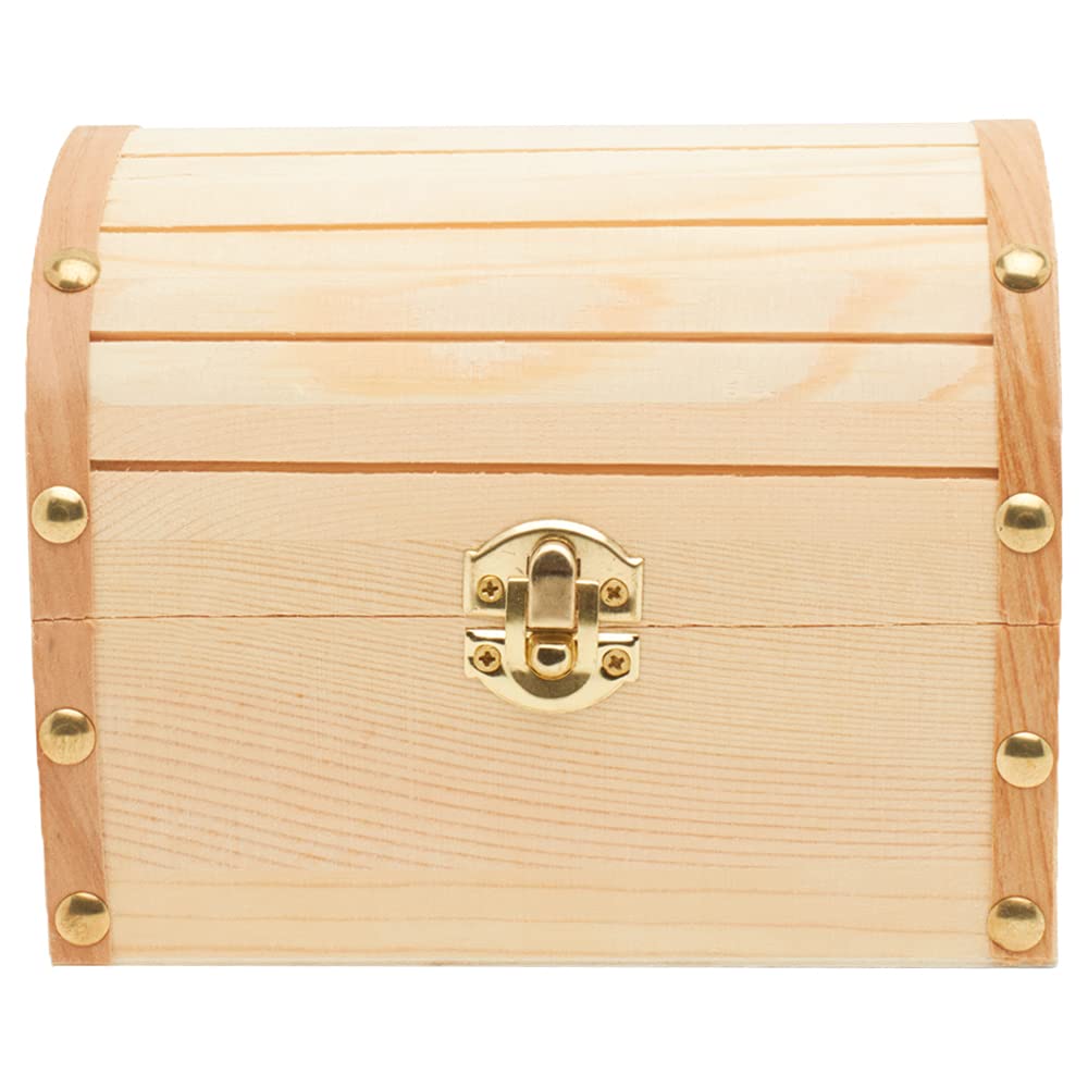 Woodpeckers 6 inch Pirate Treasure Chest, Pack of 48 Craft Treasure Chest for Classroom, Unfinished Wood Boxes for Crafts & Part