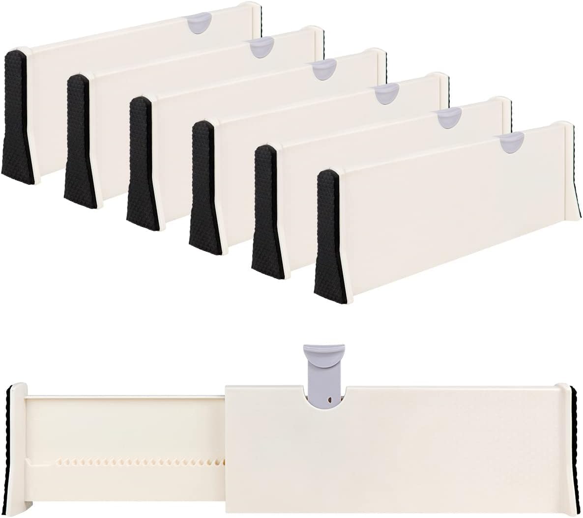 Mbuys Mall 6 Pcs Plastic Drawer Dividers Expandable Drawer Partitions Drawer Organizer Separator Adjustable Silverware And Utens
