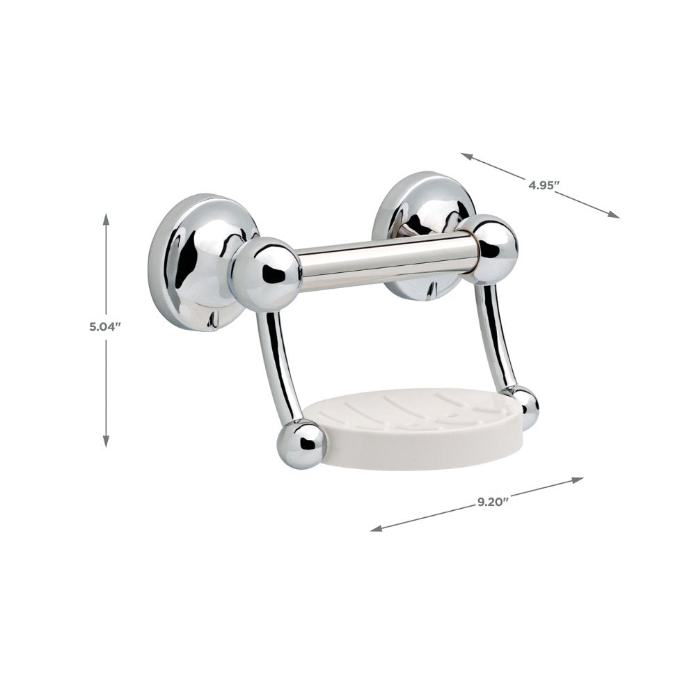 Delta Faucet Df701Pc Bath Hardware Accessory Soap Dish With Assist Bar, Polished Chrome