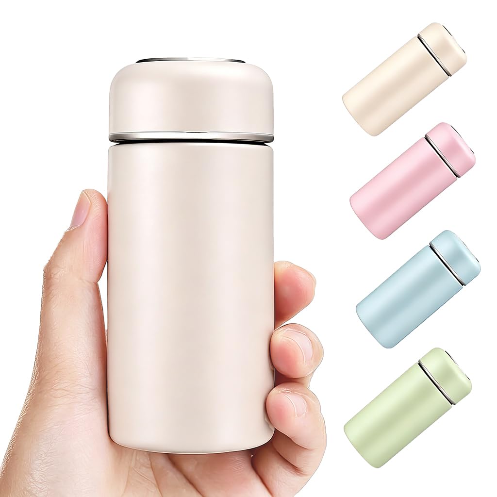 Mini 7oz Stainless Steel Insulated Water Bottle, White