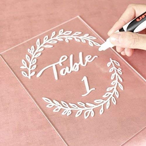 Uniqooo 20 Pack Clear Blank Acrylic Sign Acrylic Wedding Table Numbers, 4 X 6 In, Diy Acrylic Sheet For Wedding Table Number Hol