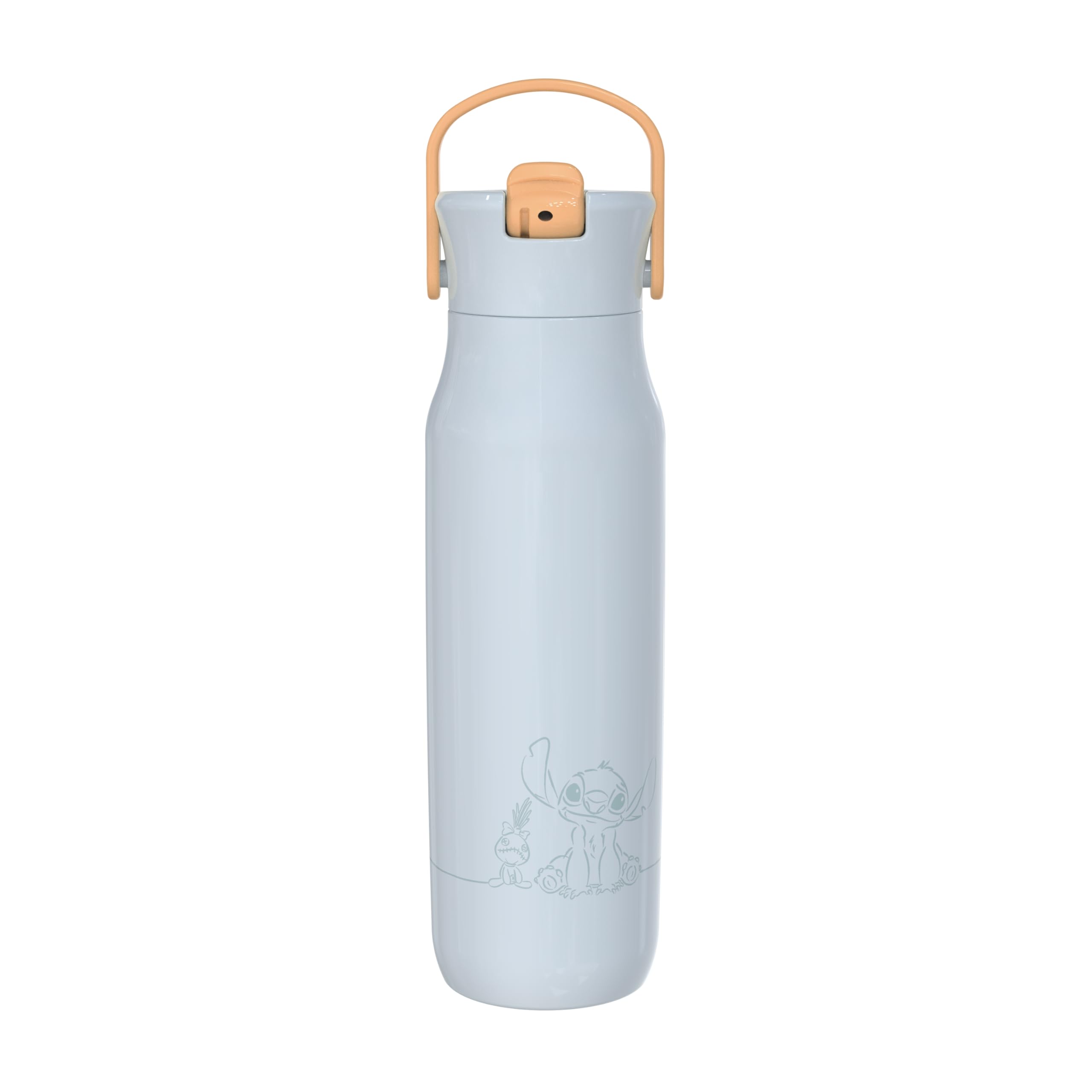 Zak Designs Disney Lilo & Stitch Harmony Water Bottle for Travel or At Home, 32oz Stainless Steel is LeakProof When Closed and 