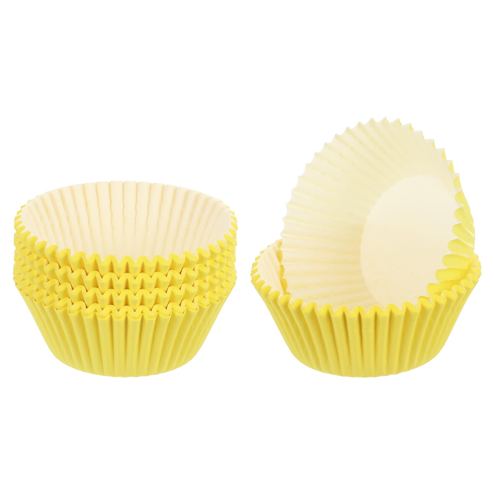 Uxcell 300 Pcs Cupcake Liners, Muffins Paper Baking Cups Wrappers Standard Greaseproof For Baking Cupcake Wrapper, Yellow
