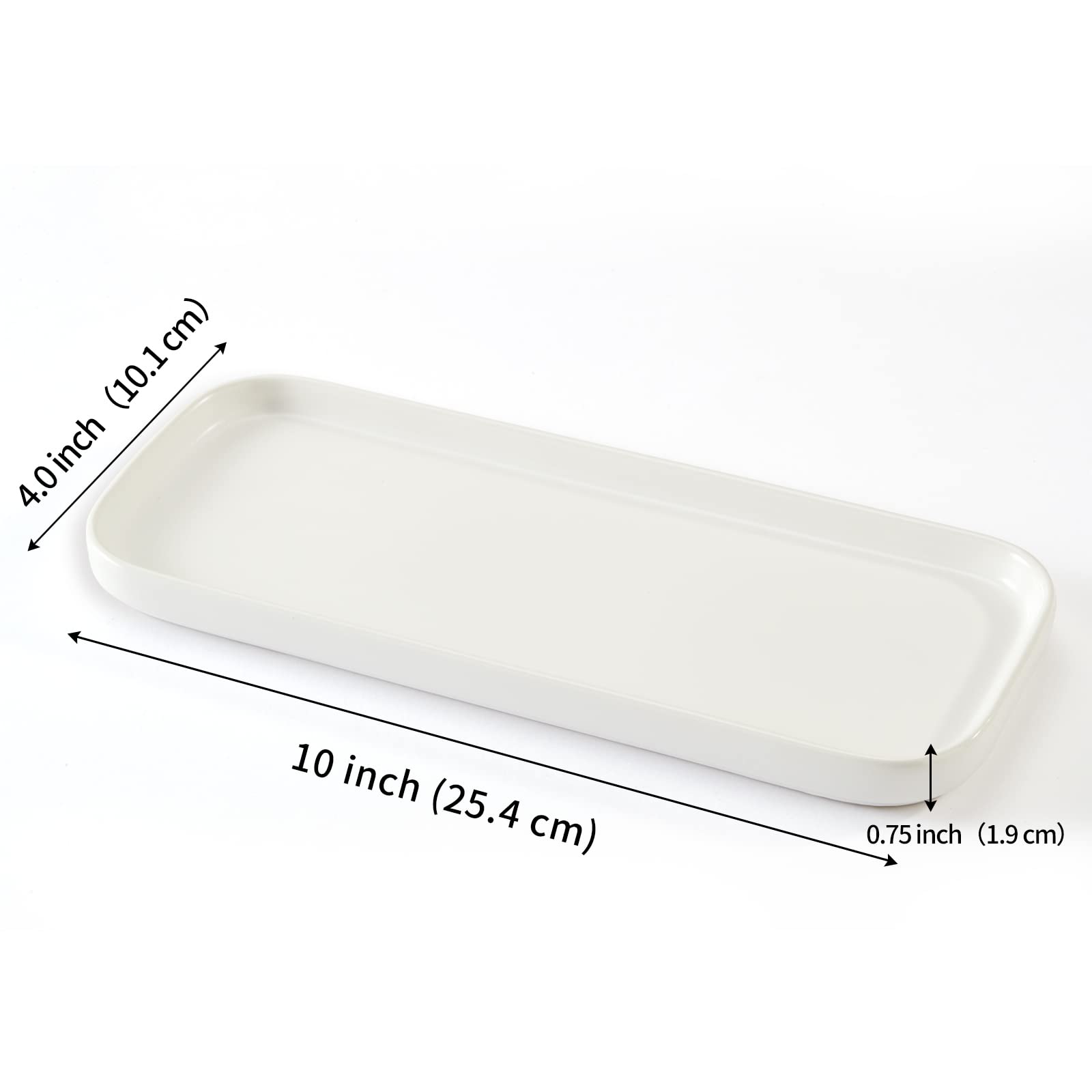 Cosycorner Ceramic Bathroom Tray, White, 9.8In X 3.9In X 0.7In