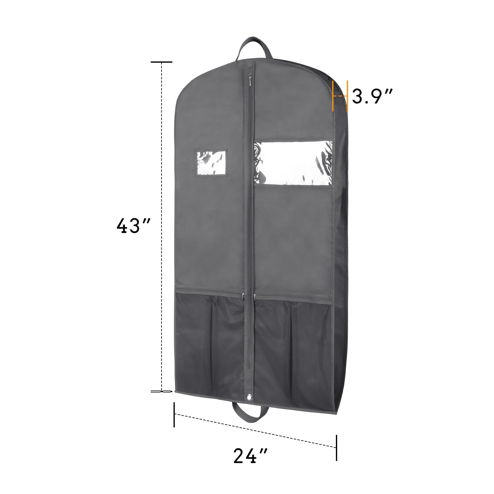 Zilink 43'' Suit Bags For Closet Storage And Travel Gusseted Hanging Garment Bags For Men Suit Cover For Travel With Handles For