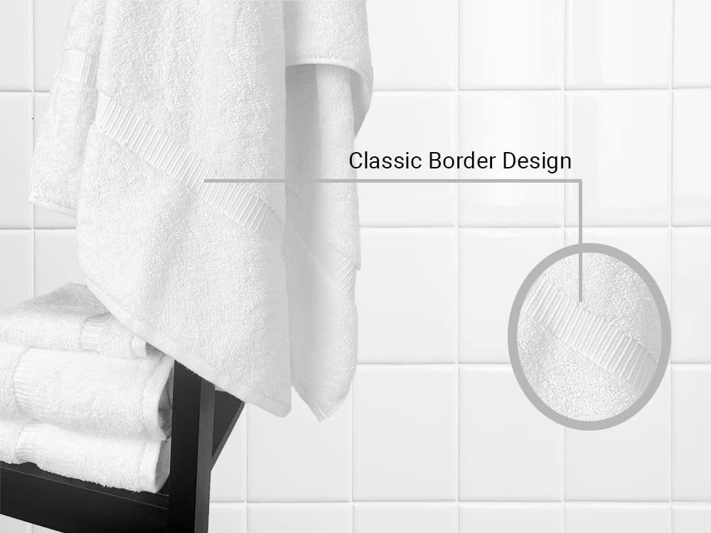 Towel Bazaar Premium Turkish Cotton Super Soft And Absorbent Towels (8-Piece Towel Set, White)