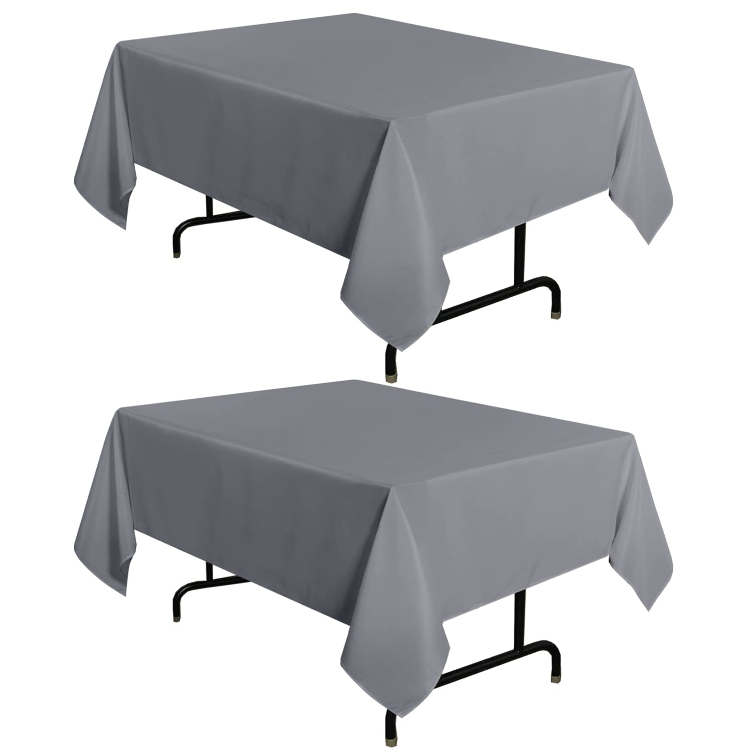 Sancua 2 Pack Light Grey Tablecloth 54 X 54 Inch, Stain And Wrinkle Resistant Square Table Cloth - Washable Polyester Table Cove