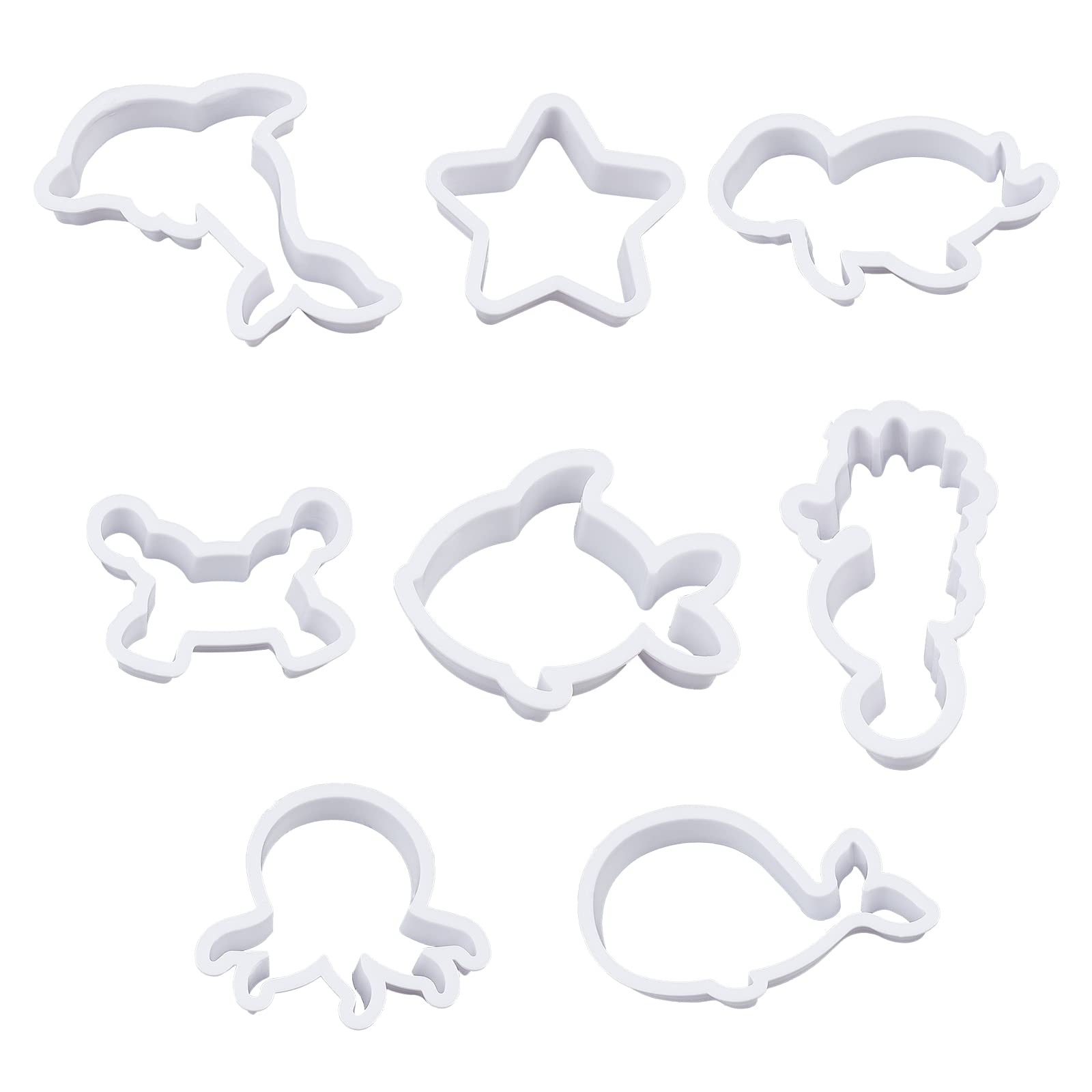 Superfindings 8 Styles Plastic Cookie Cutters Ocean Cookie Cutters Polymer Clay Cutters Marine Animal Clay Cutter White Marine L