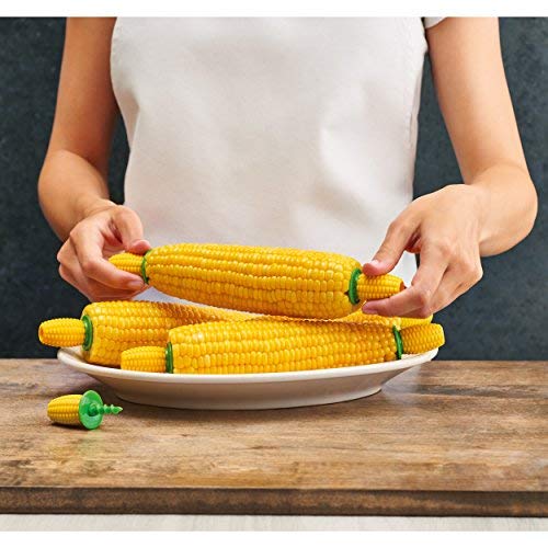 Kuhn Rikon Corn Holders - 8 Piece Set Yellow/Green, 2.75'' X 1.2''