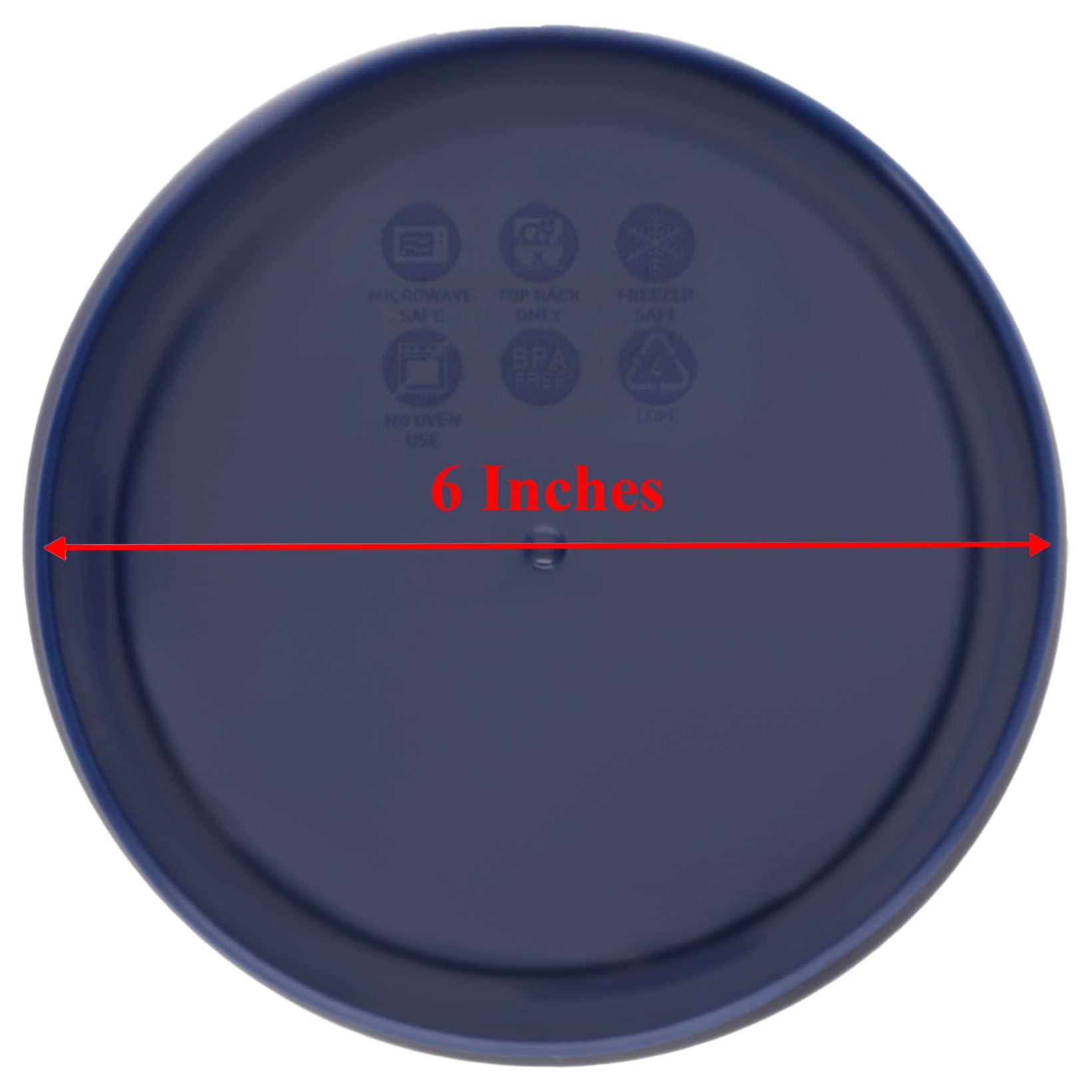 Pyrex 7201-PC 4-Cup Navy Blue Round Replacement Lids - 3 Pack, Genuine Plastic, Made in the USA