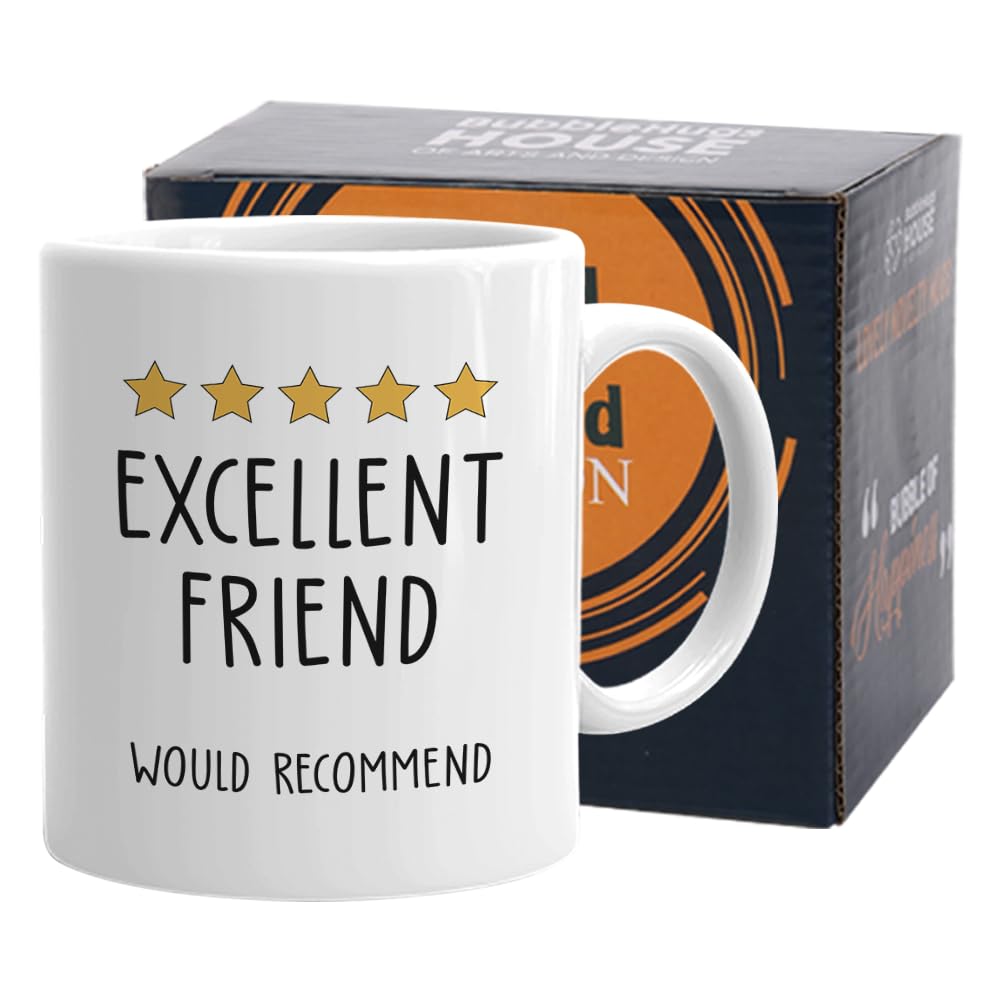 Friendship Mug 11 Oz, Excellent Friend Would Recommend Star Review Funny Best Friend Rating For Bestie Sister Siblings Sister'S