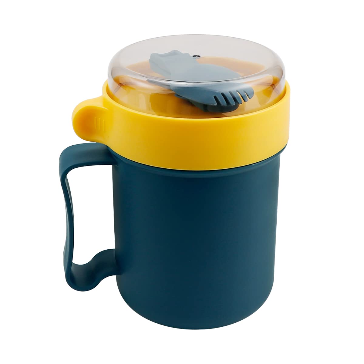 Lnq Luniqi Microwaveable Breakfast Cup With Lid And Spoon