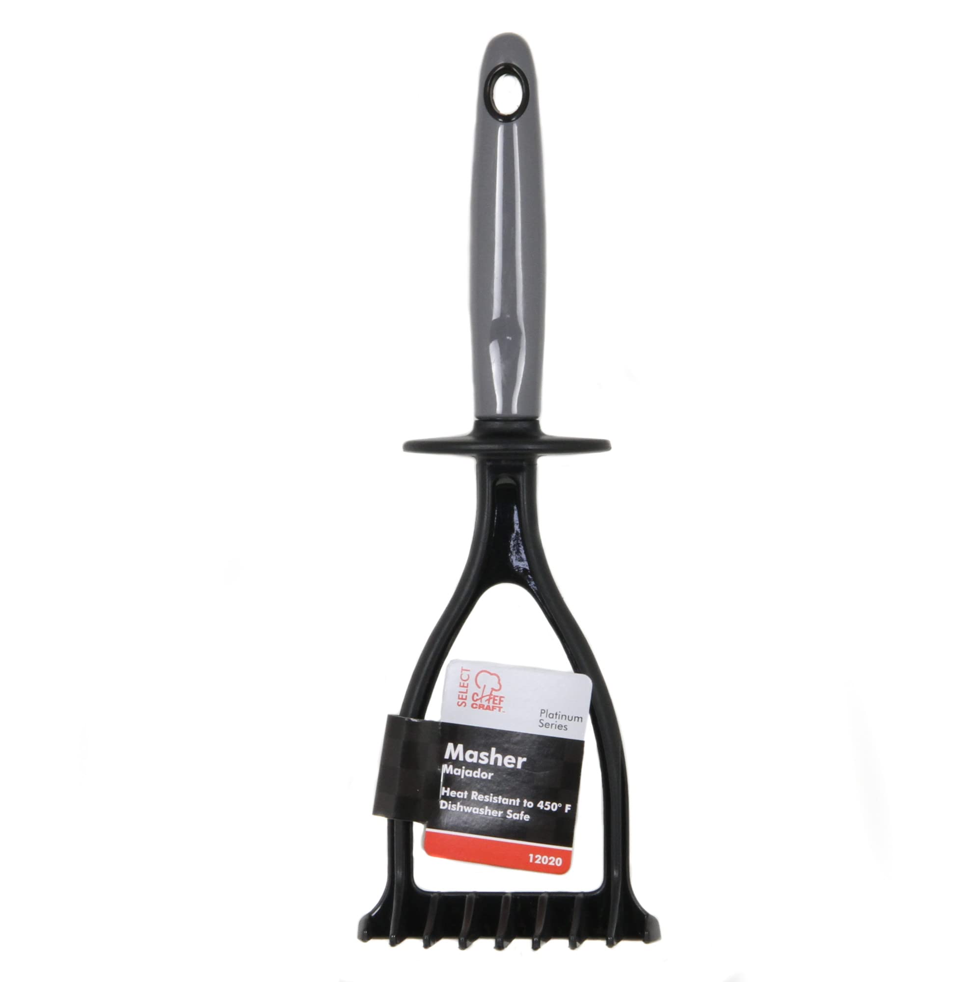 Chef Craft Select Nylon Sturdy Masher, 11.5 Inch, Grey