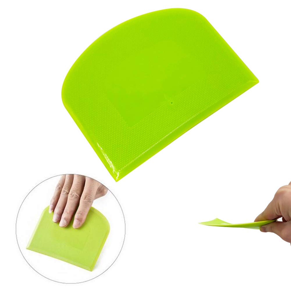 Lasenersm 2 Pieces Dough Scraper Bowl Food-Safe Plastic Dough Cutter Flexible Bench Multipurpose Food Scrappers For Bread Dough