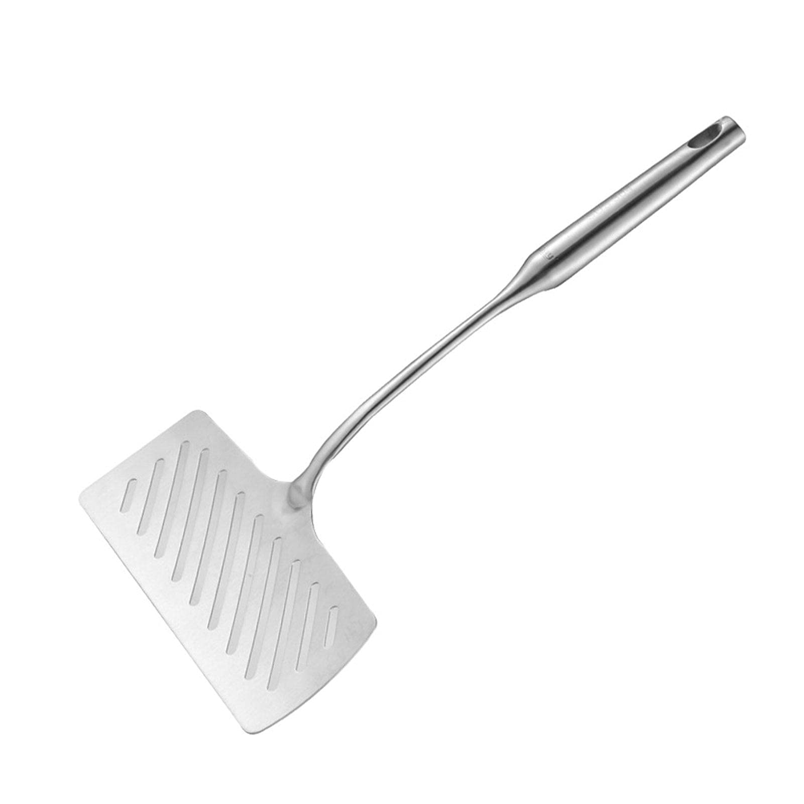 Steak Spatula, Wide Stainless Steel Shovel Slotted Fried Fish Steak Spatula with Long Handle, Grilling Turner for Burgers Fish &