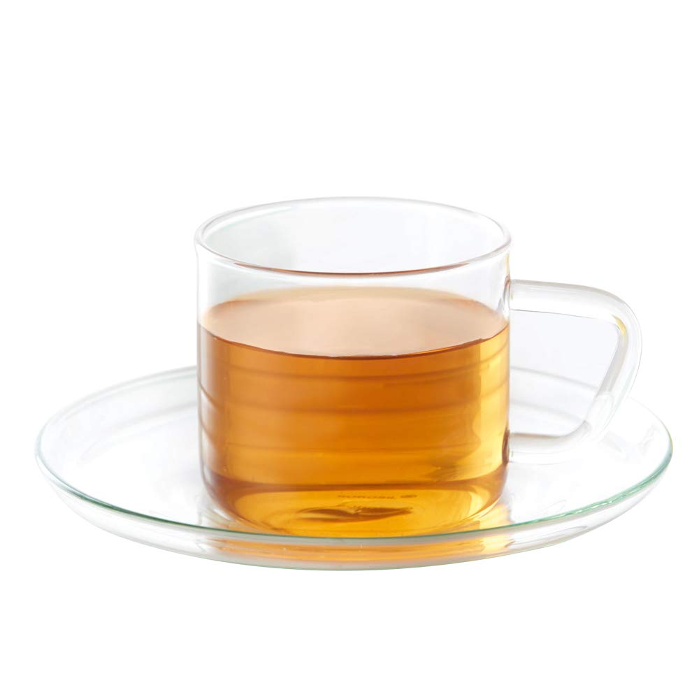 Borosil Radius 6Pc Cup And Saucer Set | Borosilicate Glass Tea/Coffee Cup (170Ml X 6 Each) | Microwave Safe, Scratch Resistance,