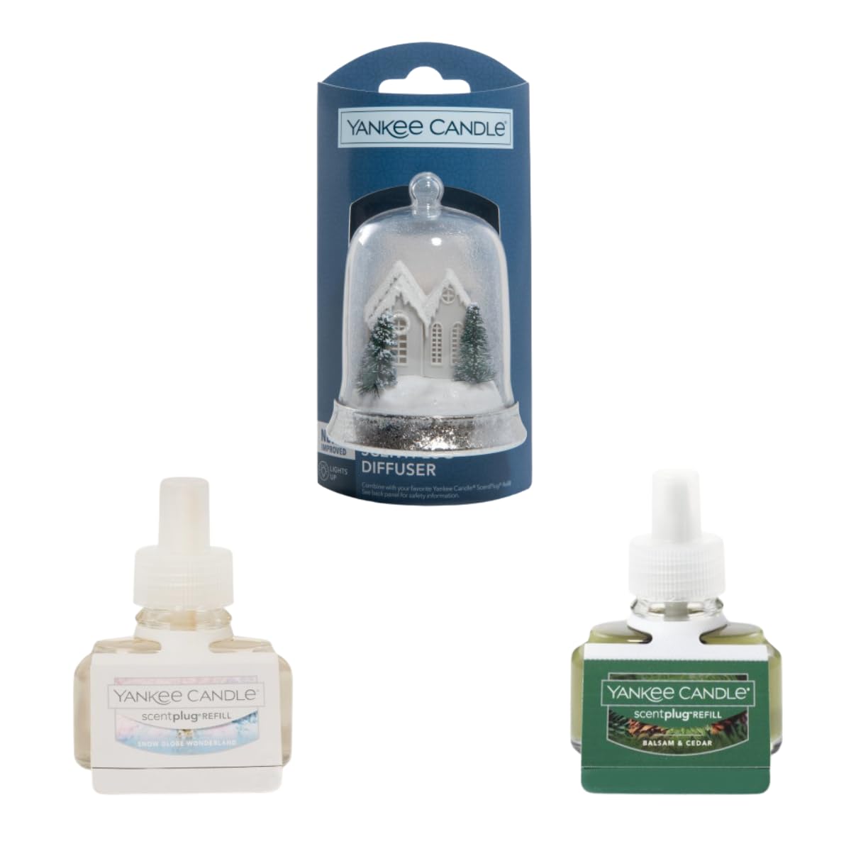 Yankee Candle Winter Forest Variety Pack - Scent Plug Diffuser Twinkle Home With Light Sensor, Scent Plug Refill Snow Globe Wond