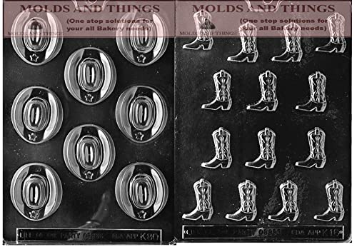 Cowboy Hat Chocolate Candy Mold And Cowboy Boots Chocolate Candy Mold Cowboy Hat Candy Mold With Copywrited Molding Instructions
