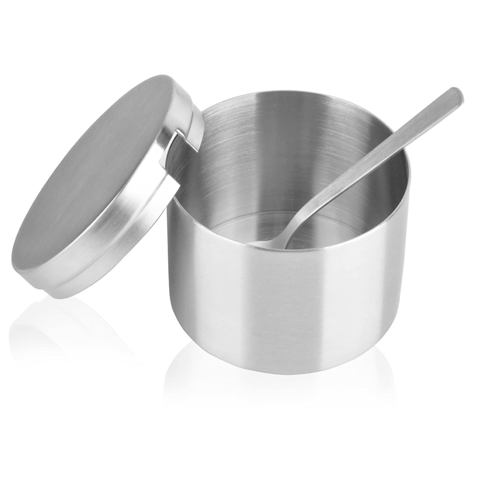 Arswin Sugar Container With Lid And Spoon,Spice Jars,Stainless Steel 12 Ounce Sugar Bowl,Multi-Function Spice Salt Brown Sugar J